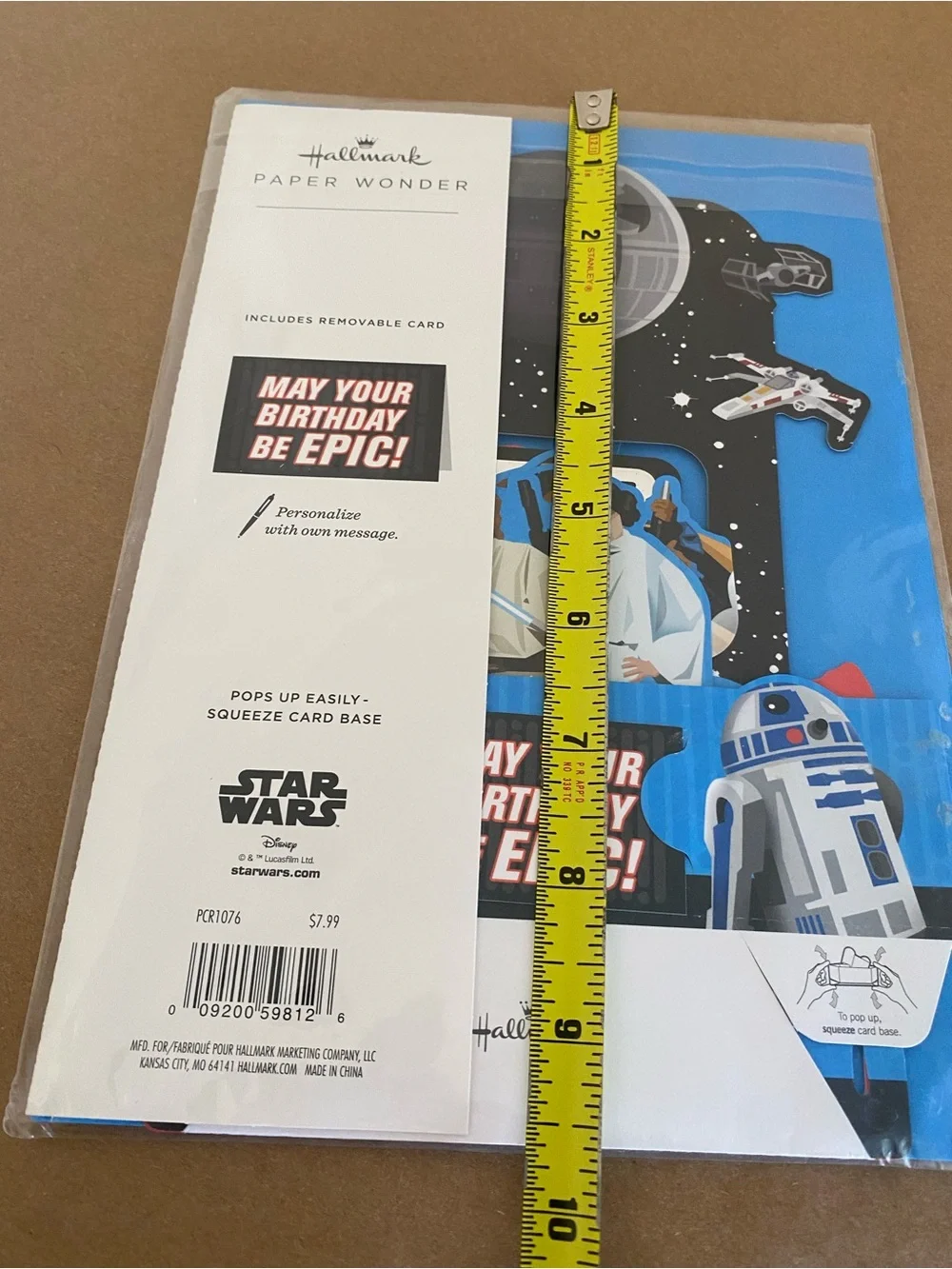 Hallmark Star Wars Blue R2-D2 & Death Star Pop-Up Birthday Card NEW paper wonder